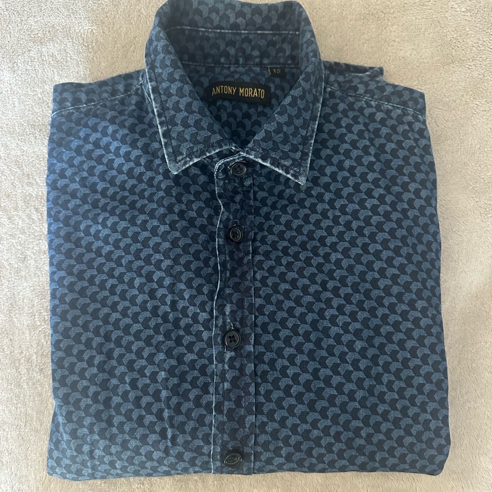 Antony Morato Geometric Blue boys Shirt